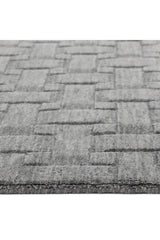 Peyton Hand-Loomed Contemporary Geometric Gray Area Rug Gray