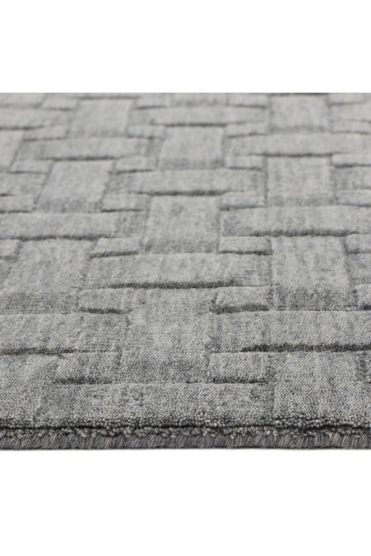 Peyton Hand-Loomed Contemporary Geometric Gray Area Rug Gray