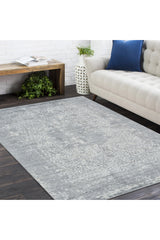 Samantha Hand-Loomed Contemporary Floral Gray Area Rug Gray