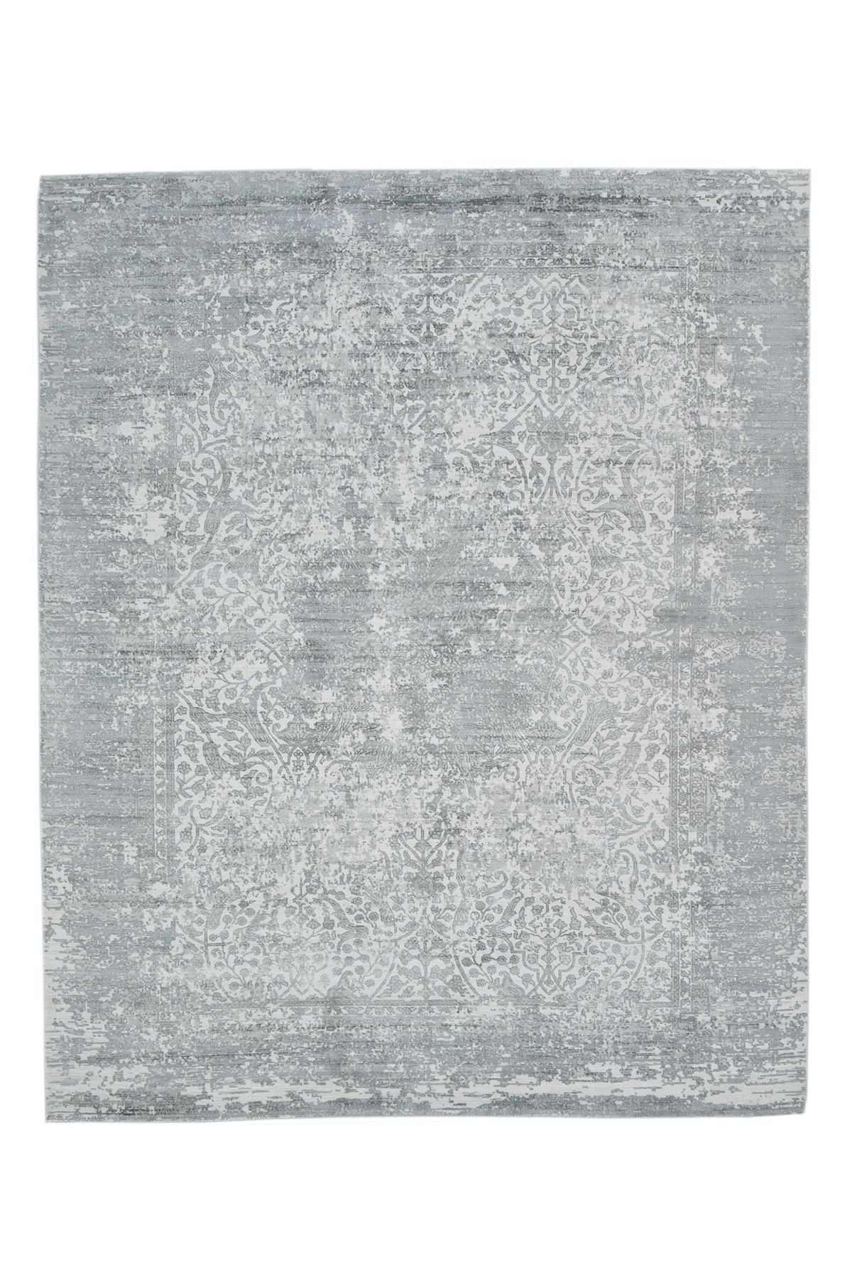 Samantha Hand-Loomed Contemporary Floral Gray Area Rug Gray