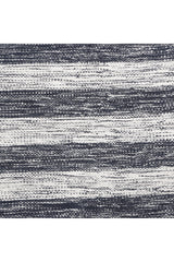 Louella Hand Woven Contemporary Striped Black Area Rug Black