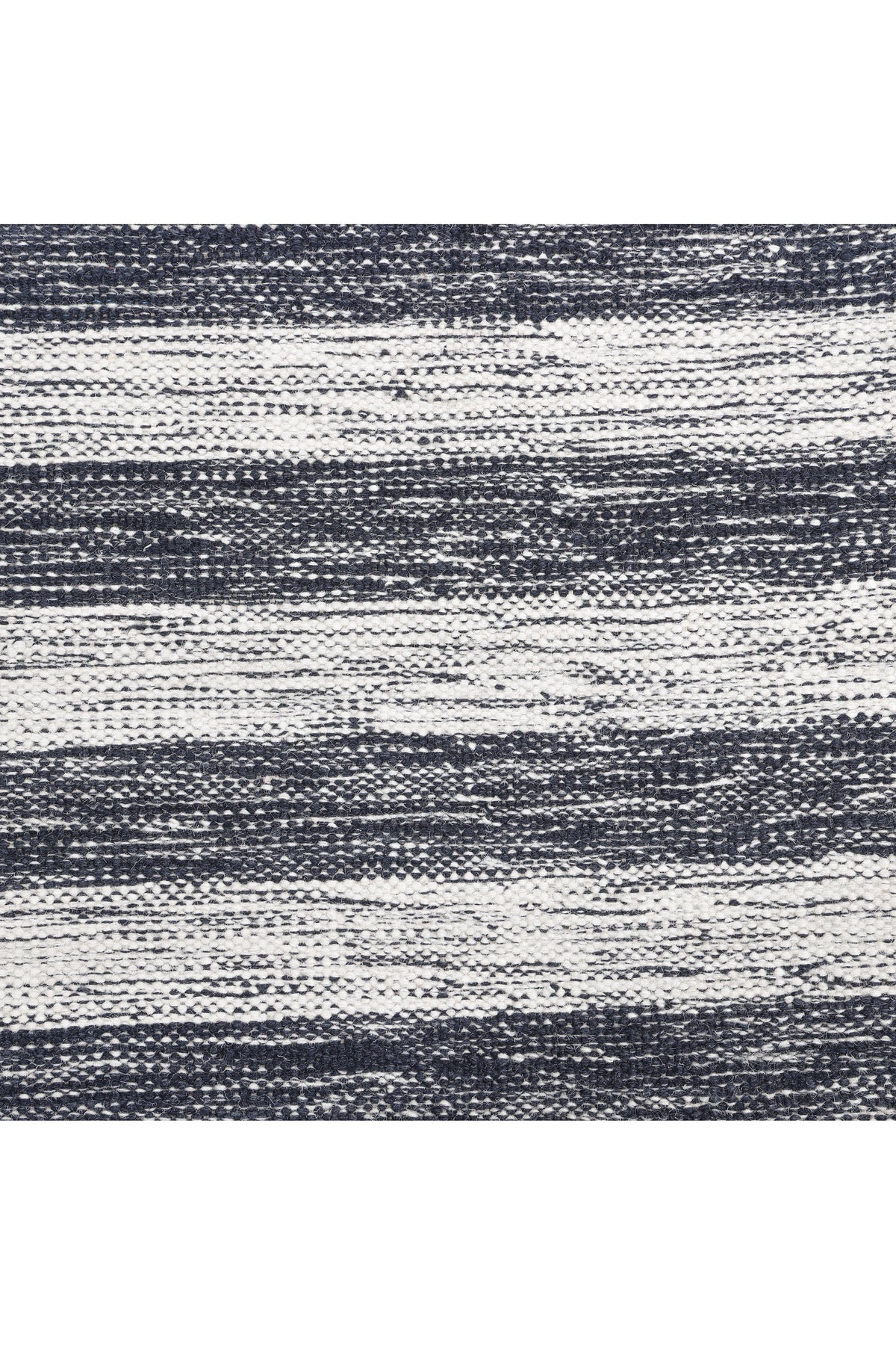 Louella Hand Woven Contemporary Striped Black Area Rug Black