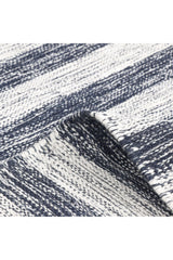 Louella Hand Woven Contemporary Striped Black Area Rug Black