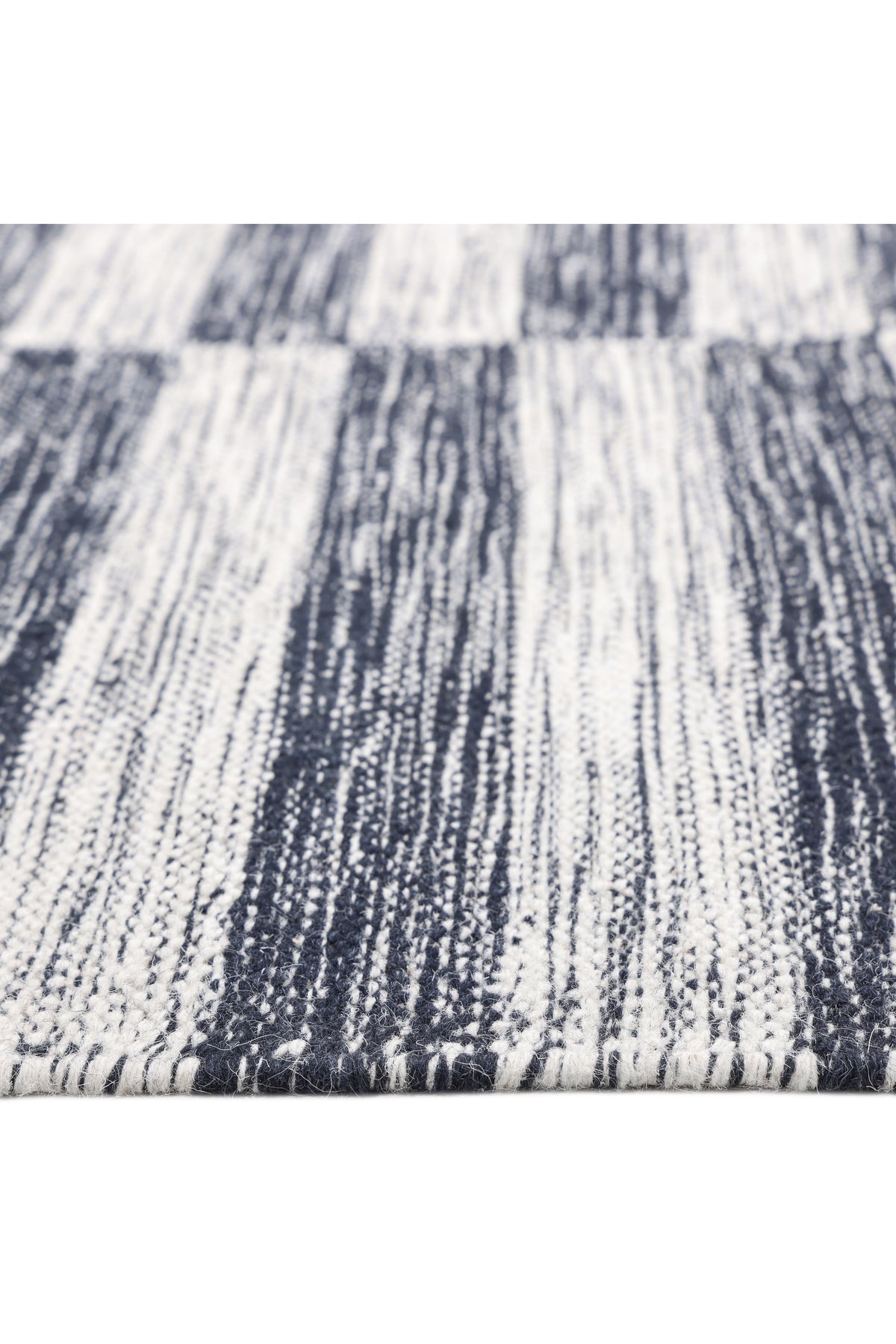 Louella Hand Woven Contemporary Striped Black Area Rug Black