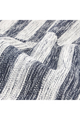 Louella Hand Woven Contemporary Striped Black Area Rug Black
