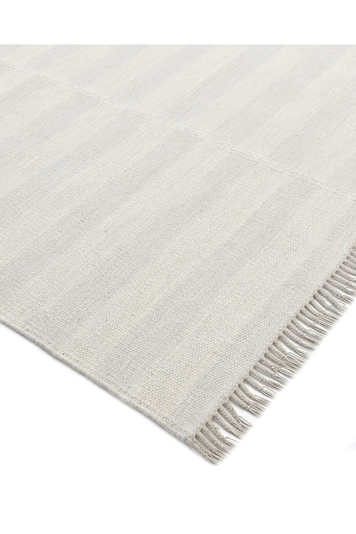 Louella Hand Woven Contemporary Striped Ivory Area Rug Ivory