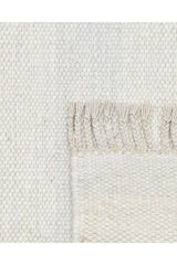 Louella Hand Woven Contemporary Striped Ivory Area Rug Ivory