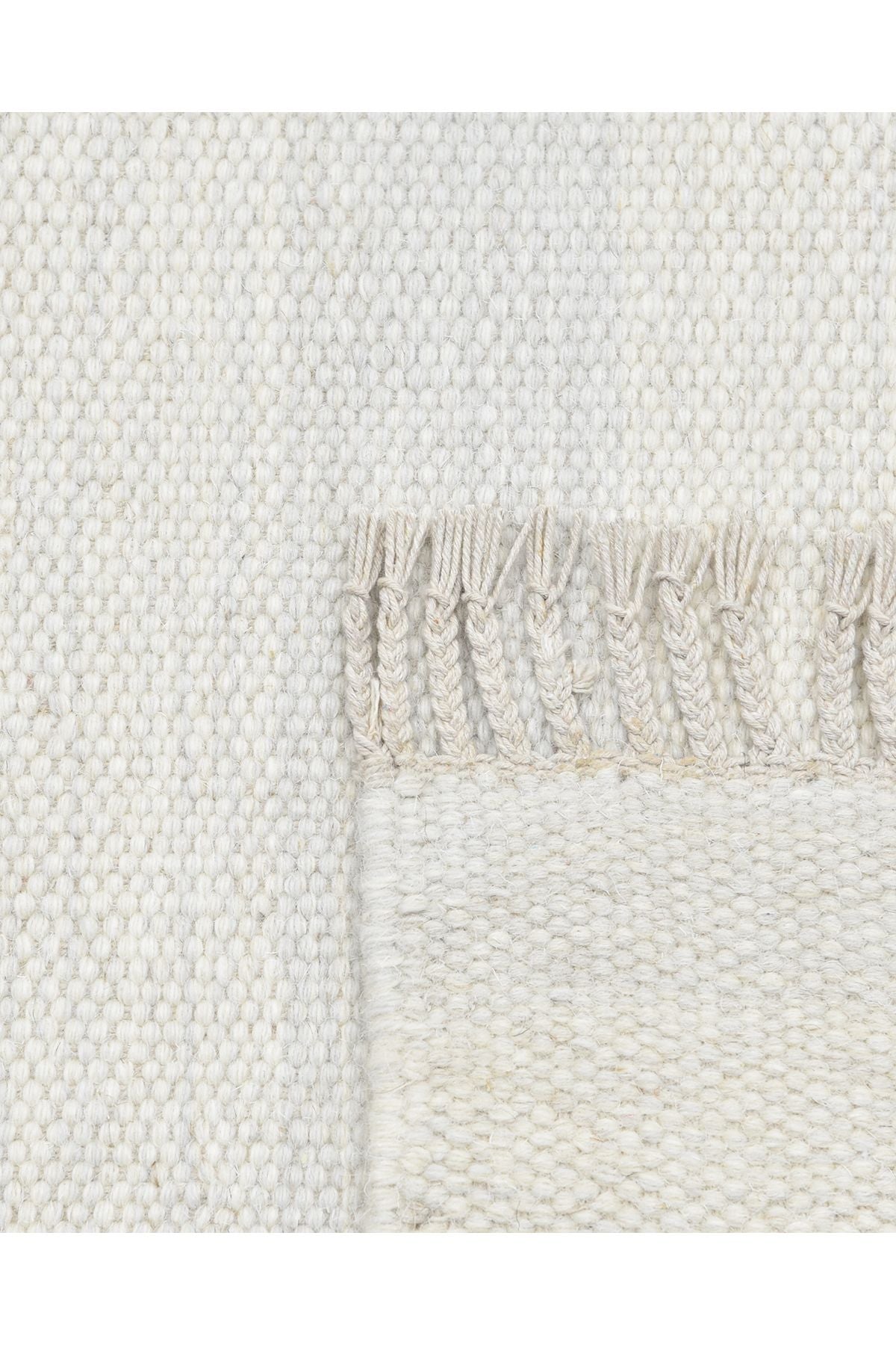 Louella Hand Woven Contemporary Striped Ivory Area Rug Ivory