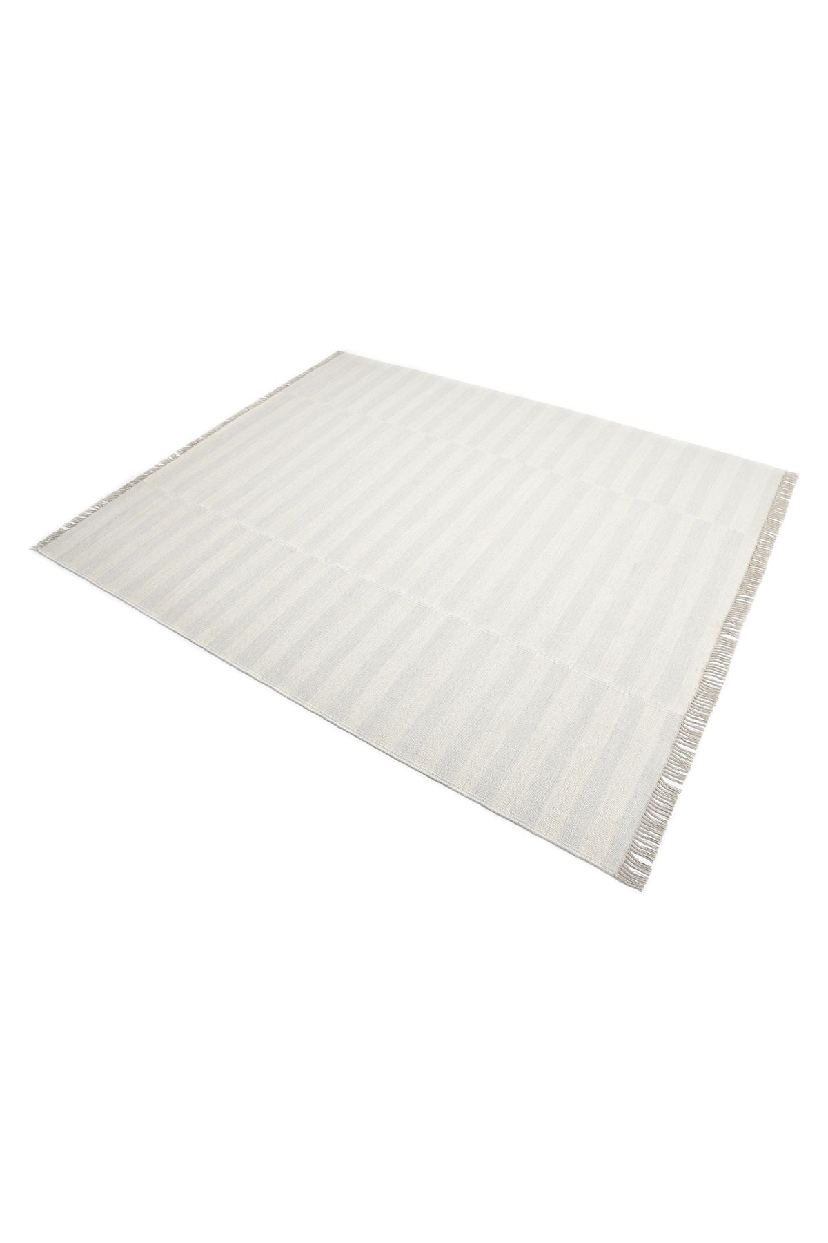 Louella Hand Woven Contemporary Striped Ivory Area Rug Ivory