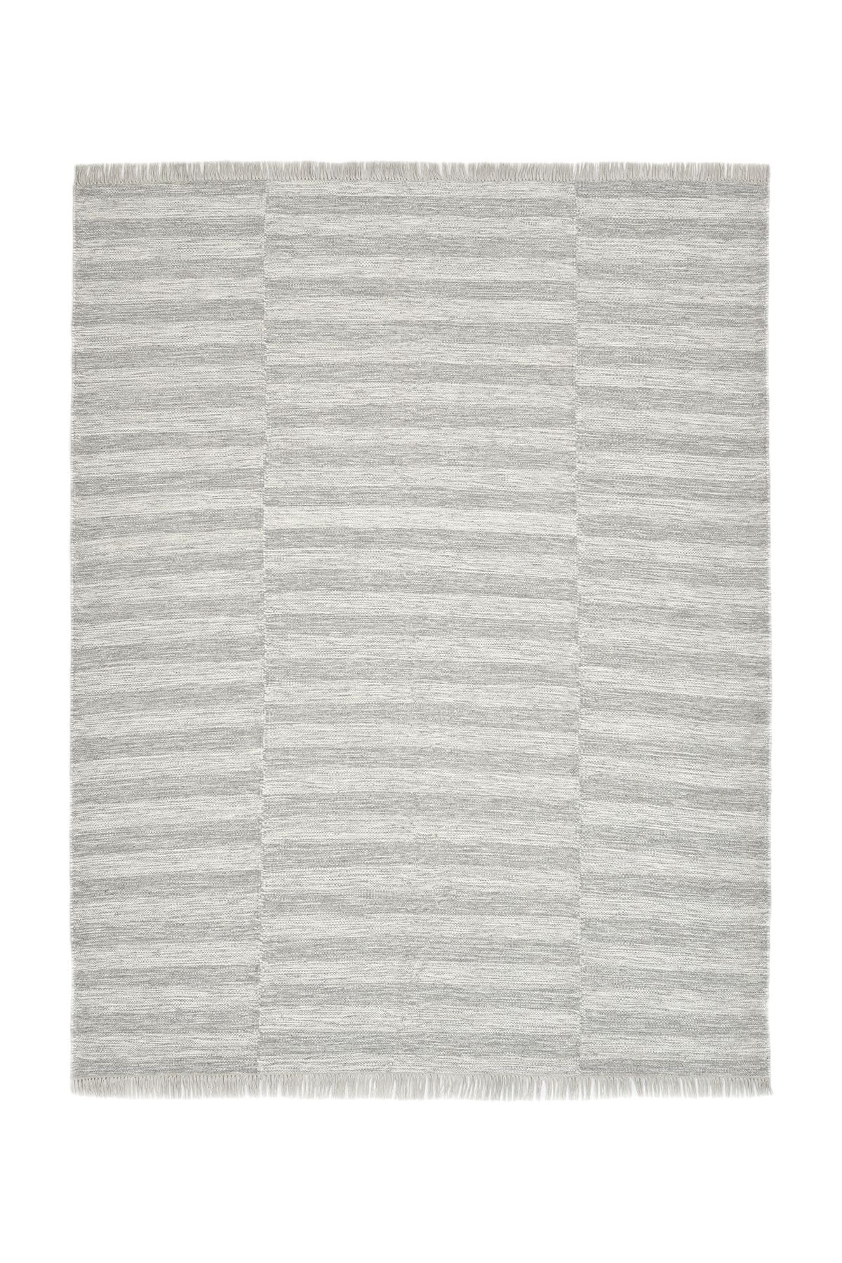 Louella Hand Woven Contemporary Striped Gray Area Rug Gray