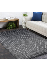 Kali Hand-Loomed Contemporary Geometric Gray Area Rug Gray