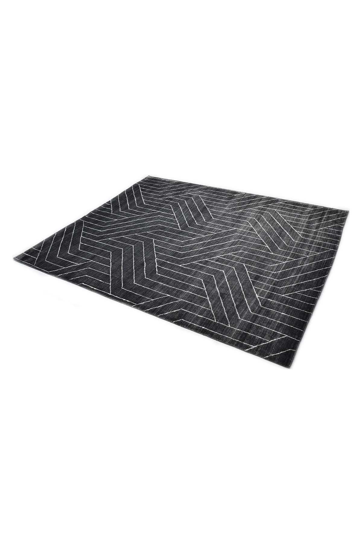 Kali Hand-Loomed Contemporary Geometric Gray Area Rug Gray