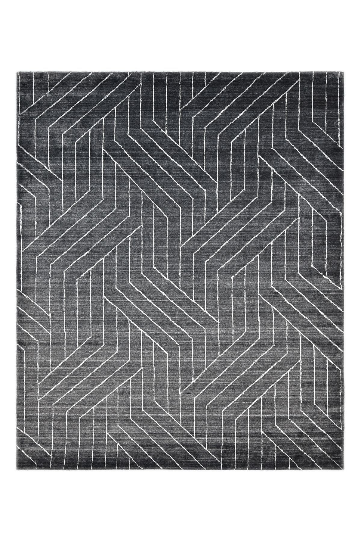 Kali Hand-Loomed Contemporary Geometric Gray Area Rug Gray