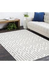 Rae Hand-Loomed Contemporary Trellis Gray Area Rug Gray