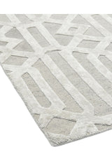 Rae Hand-Loomed Contemporary Trellis Gray Area Rug Gray
