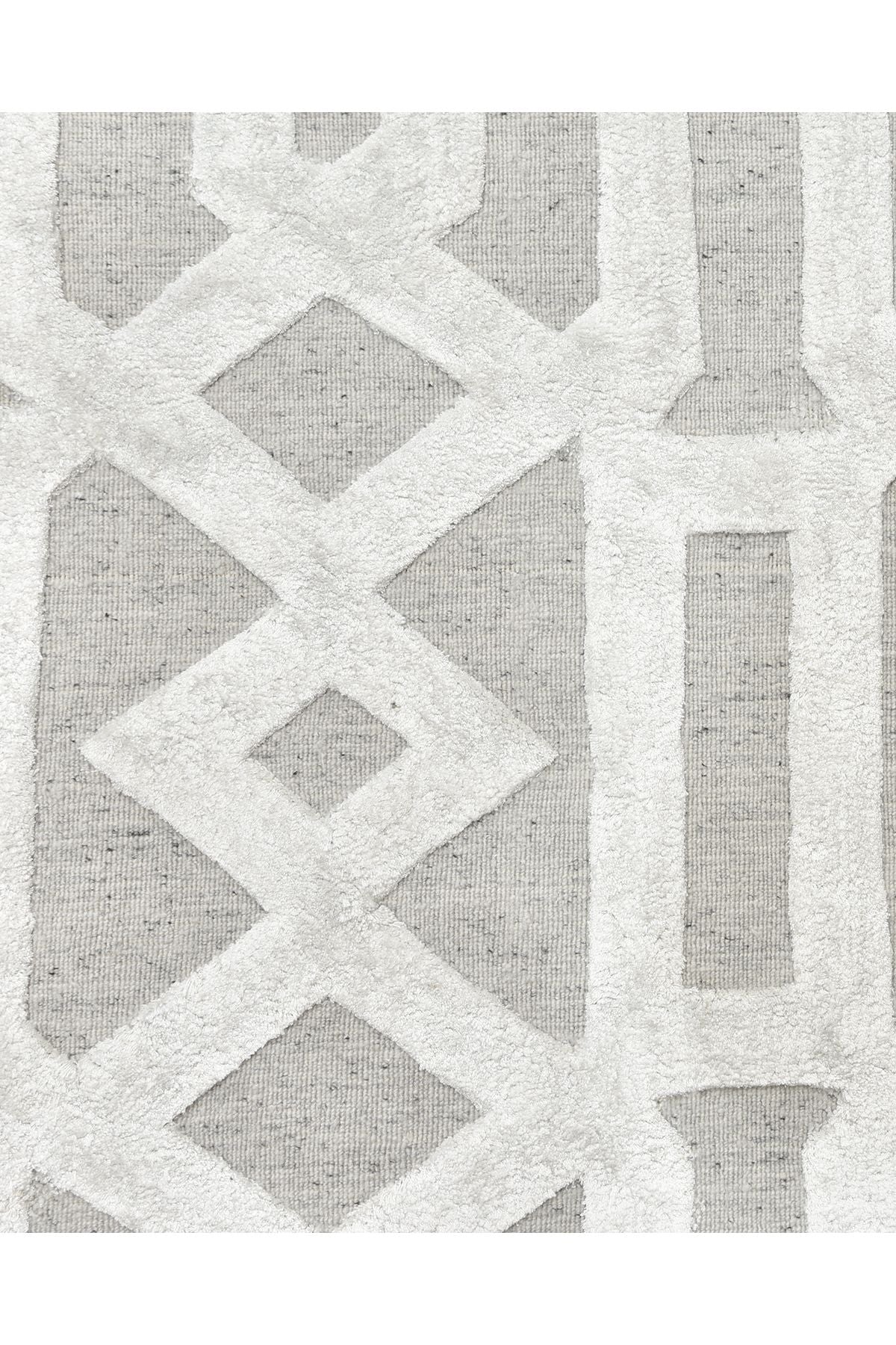 Rae Hand-Loomed Contemporary Trellis Gray Area Rug Gray