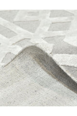 Rae Hand-Loomed Contemporary Trellis Gray Area Rug Gray