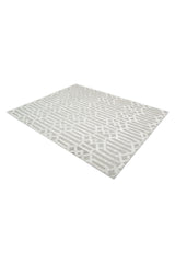 Rae Hand-Loomed Contemporary Trellis Gray Area Rug Gray