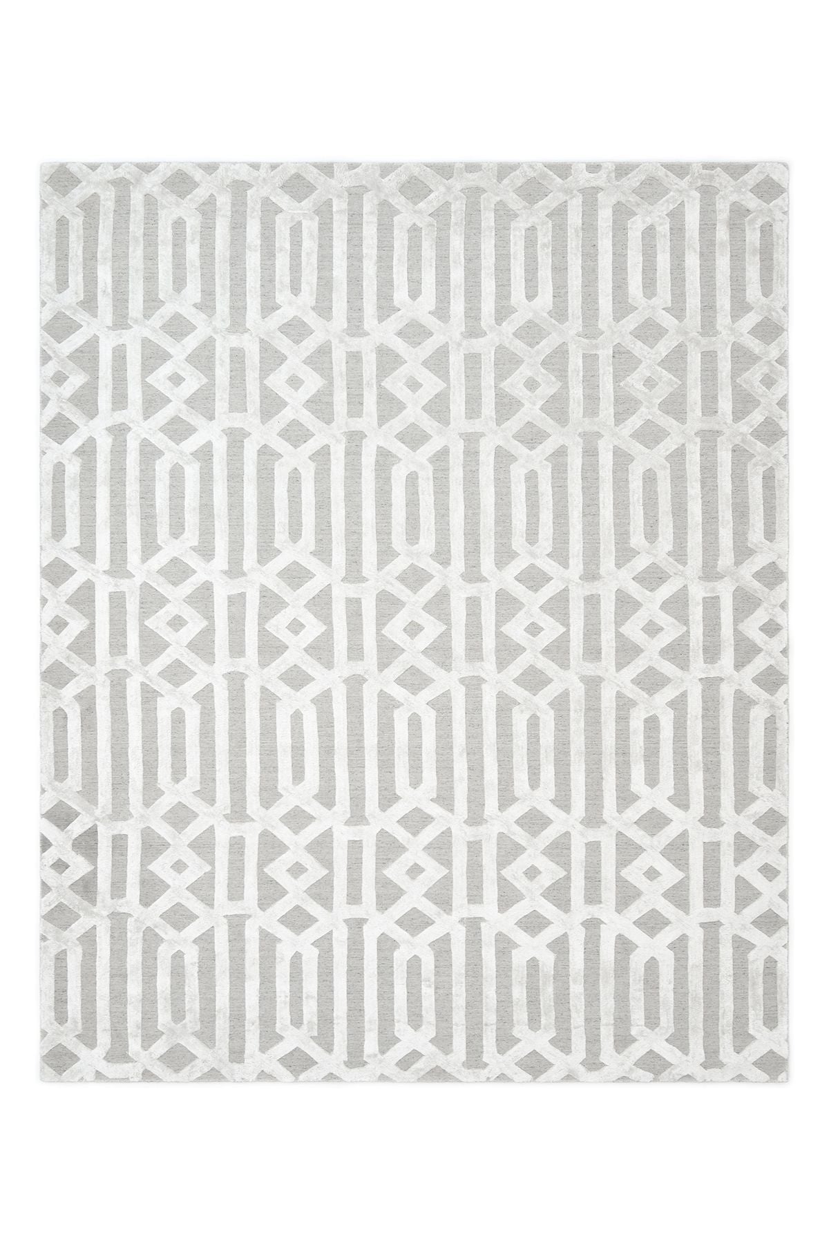Rae Hand-Loomed Contemporary Trellis Gray Area Rug Gray