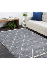 Wallis Hand Knotted Bohemian Moroccan Gray Area Rug Gray