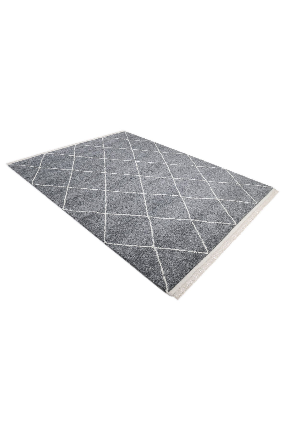 Wallis Hand Knotted Bohemian Moroccan Gray Area Rug Gray