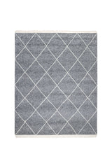 Wallis Hand Knotted Bohemian Moroccan Gray Area Rug Gray