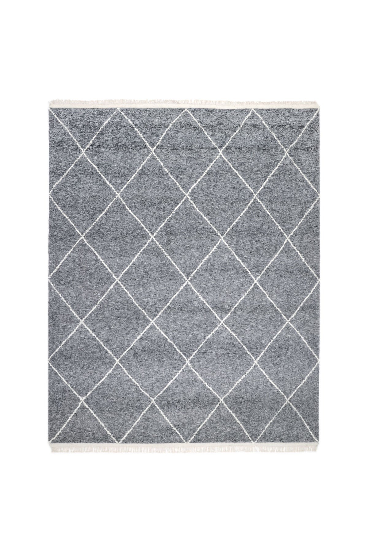 Wallis Hand Knotted Bohemian Moroccan Gray Area Rug Gray