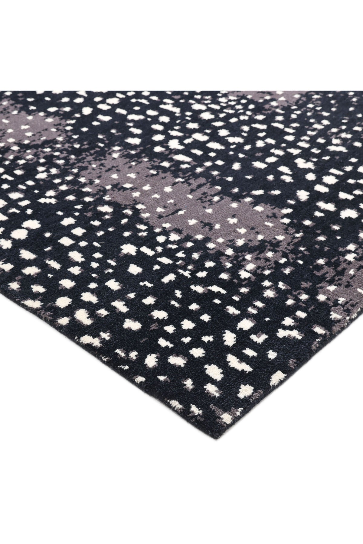 Louis Hand Knotted Contemporary Animal Black Area Rug Black