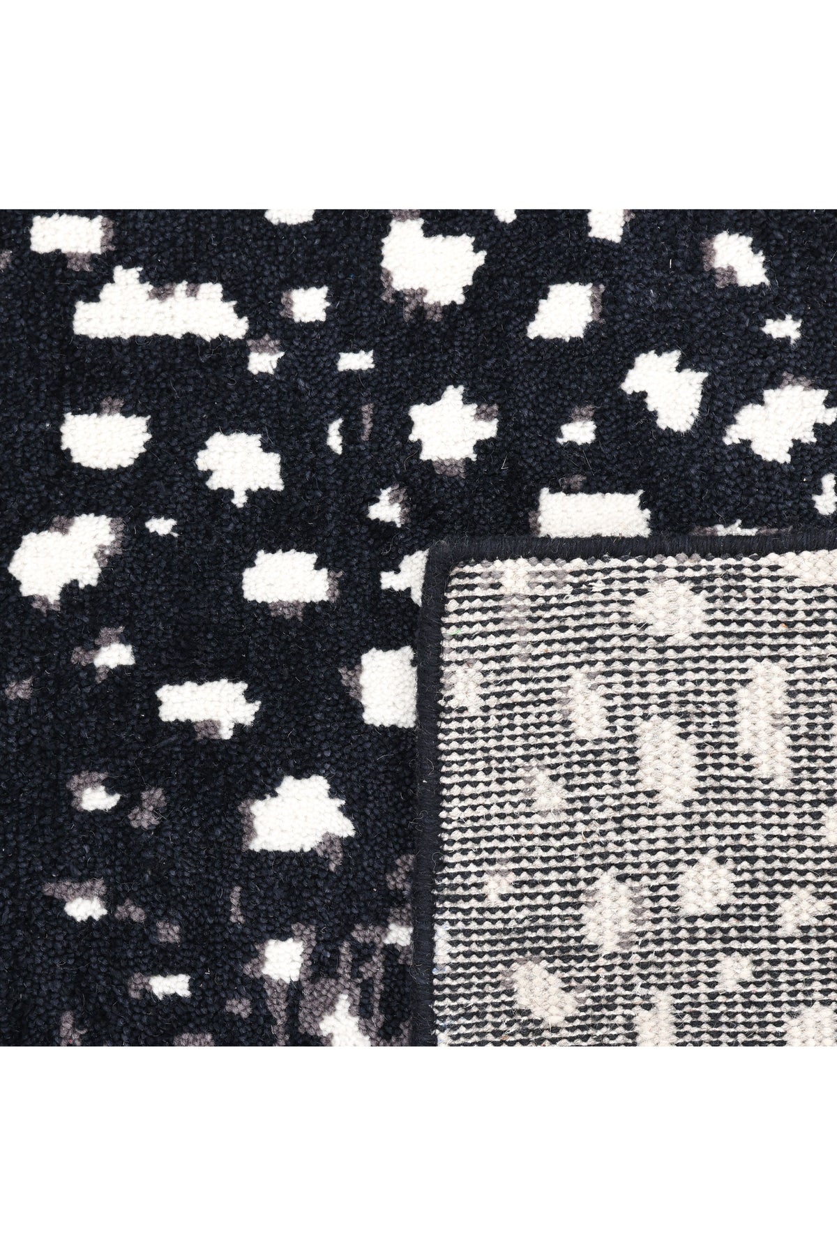 Louis Hand Knotted Contemporary Animal Black Area Rug Black