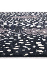 Louis Hand Knotted Contemporary Animal Black Area Rug Black