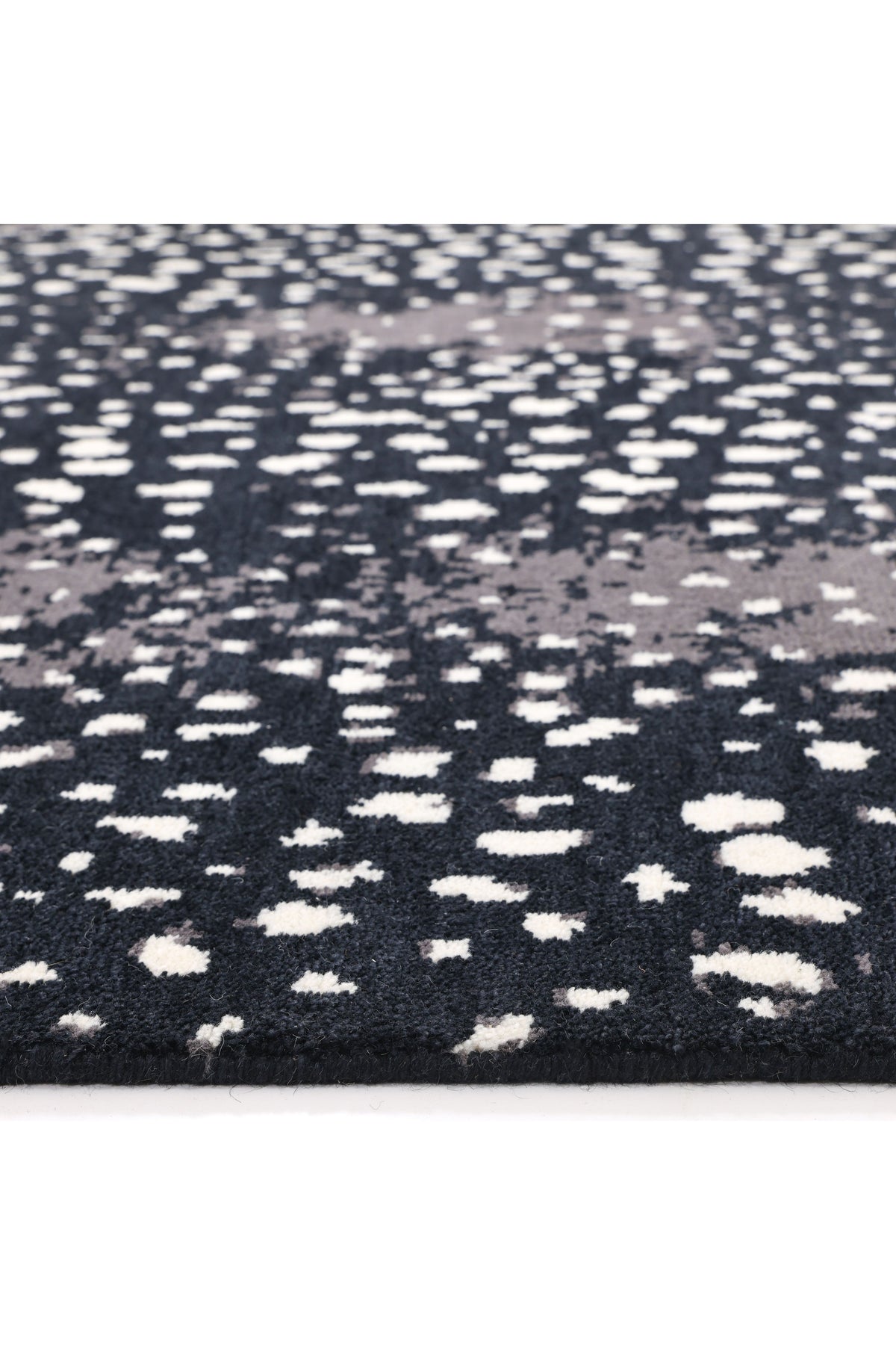 Louis Hand Knotted Contemporary Animal Black Area Rug Black