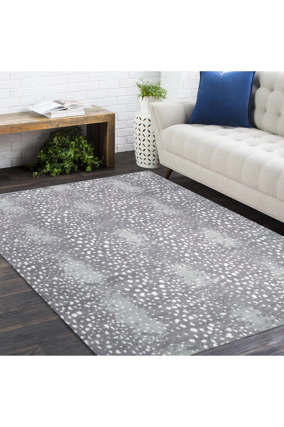 Louis Hand Knotted Contemporary Animal Gray Area Rug Gray
