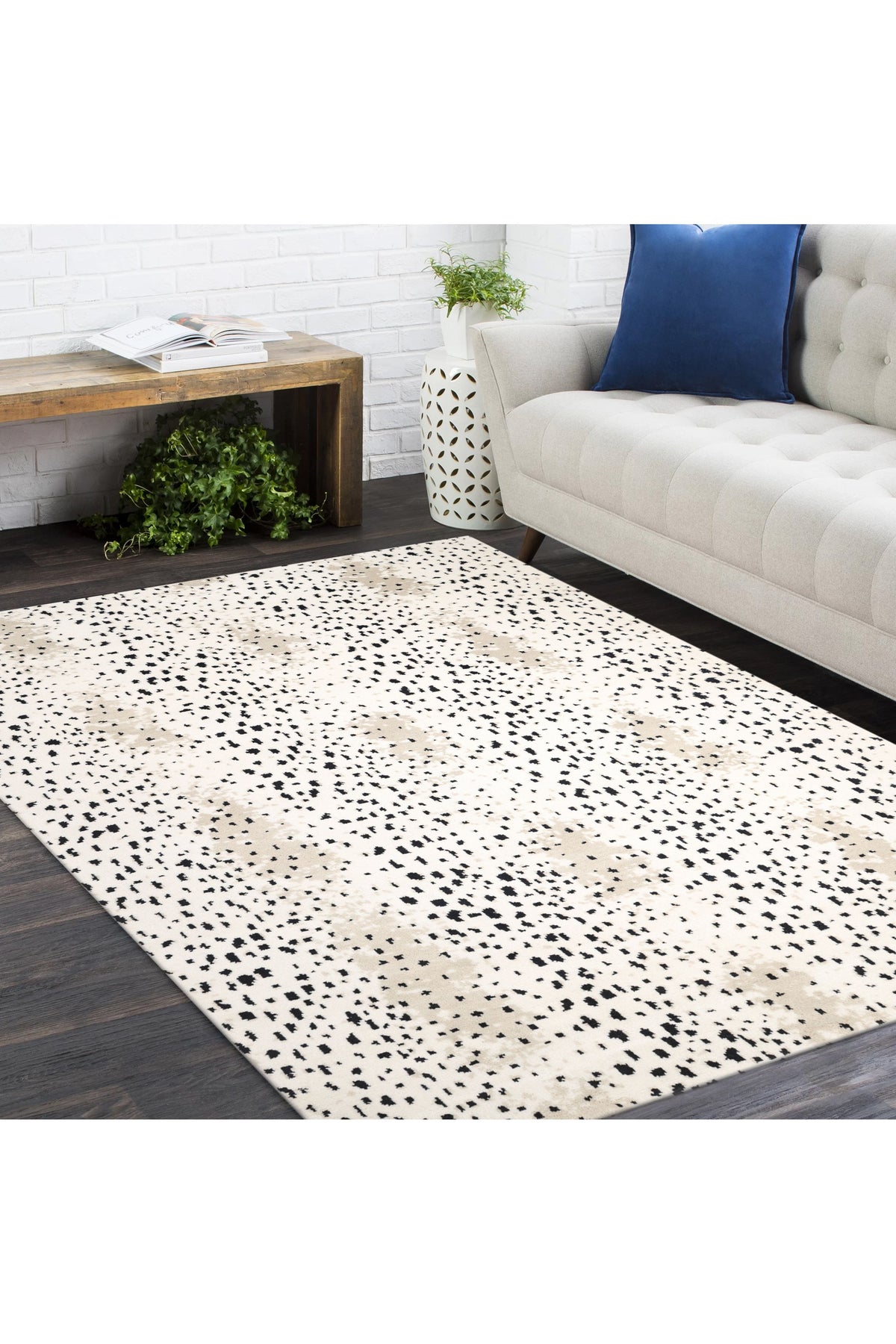 Louis Hand Knotted Contemporary Animal Ivory Area Rug Ivory