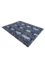 Louis Hand Knotted Contemporary Animal Blue Area Rug Blue