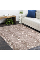 Louis Hand Knotted Contemporary Animal Brown Area Rug Brown
