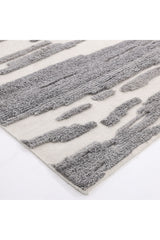 Maverick Hand Knotted Contemporary Geometric Gray Area Rug Gray