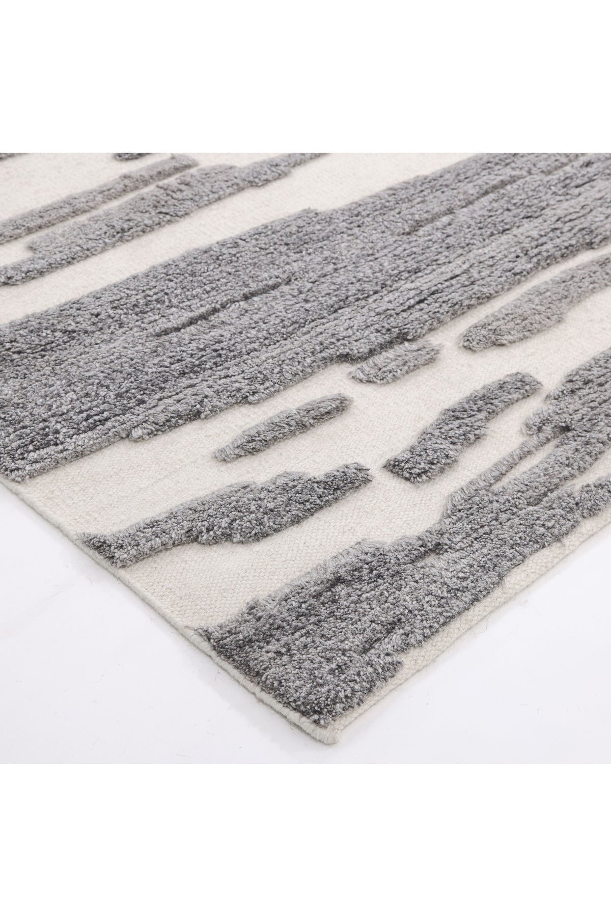 Maverick Hand Knotted Contemporary Geometric Gray Area Rug Gray