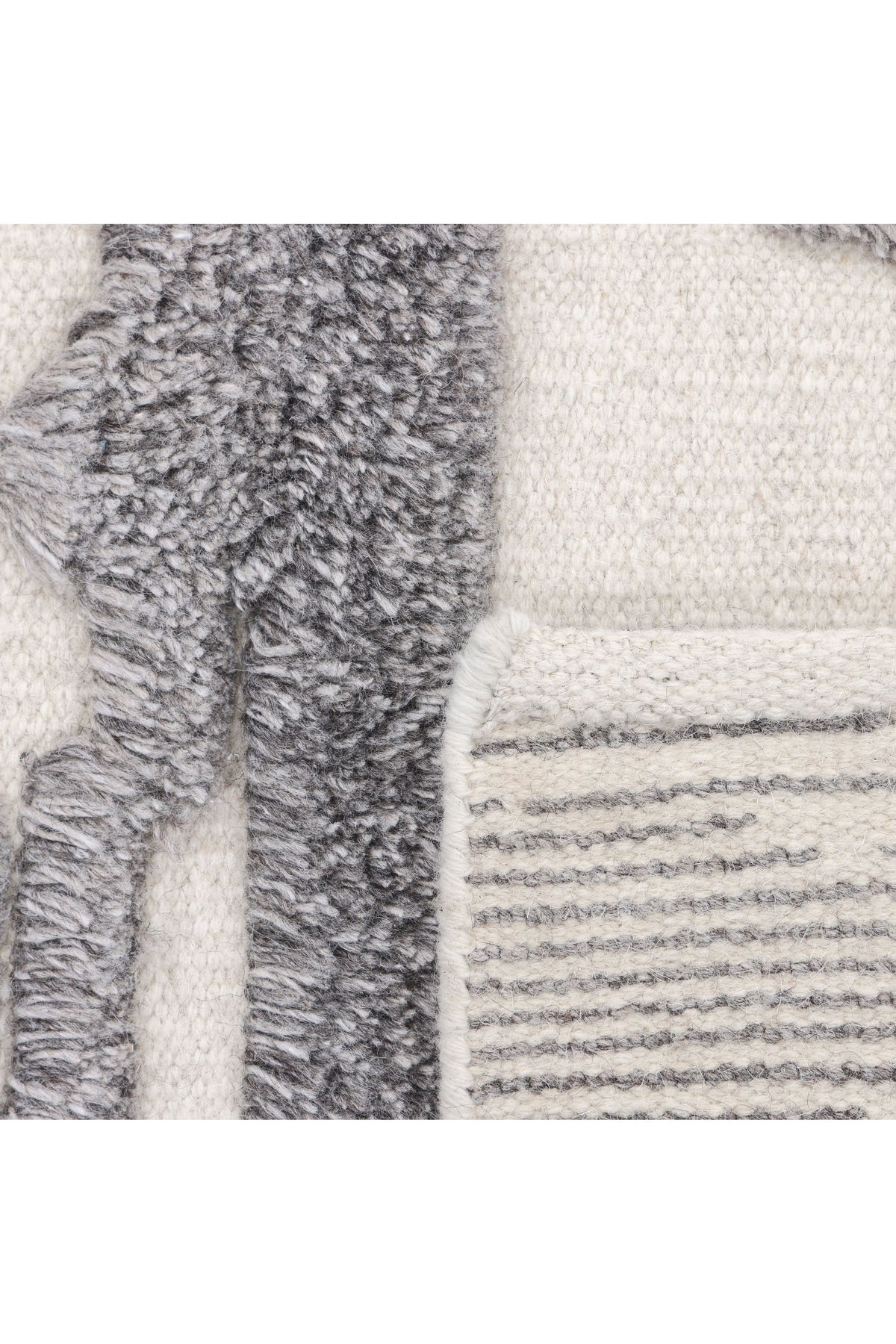 Maverick Hand Knotted Contemporary Geometric Gray Area Rug Gray