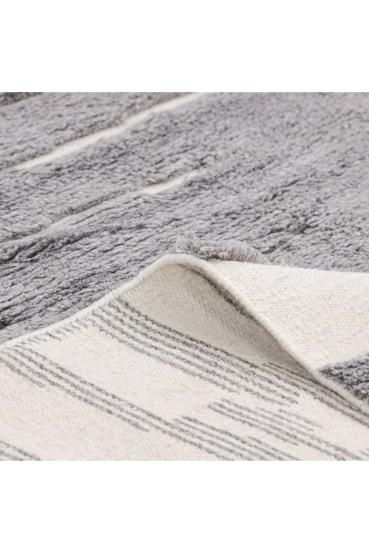 Maverick Hand Knotted Contemporary Geometric Gray Area Rug Gray