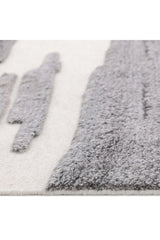 Maverick Hand Knotted Contemporary Geometric Gray Area Rug Gray