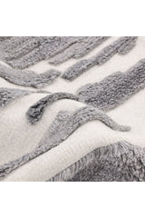 Maverick Hand Knotted Contemporary Geometric Gray Area Rug Gray