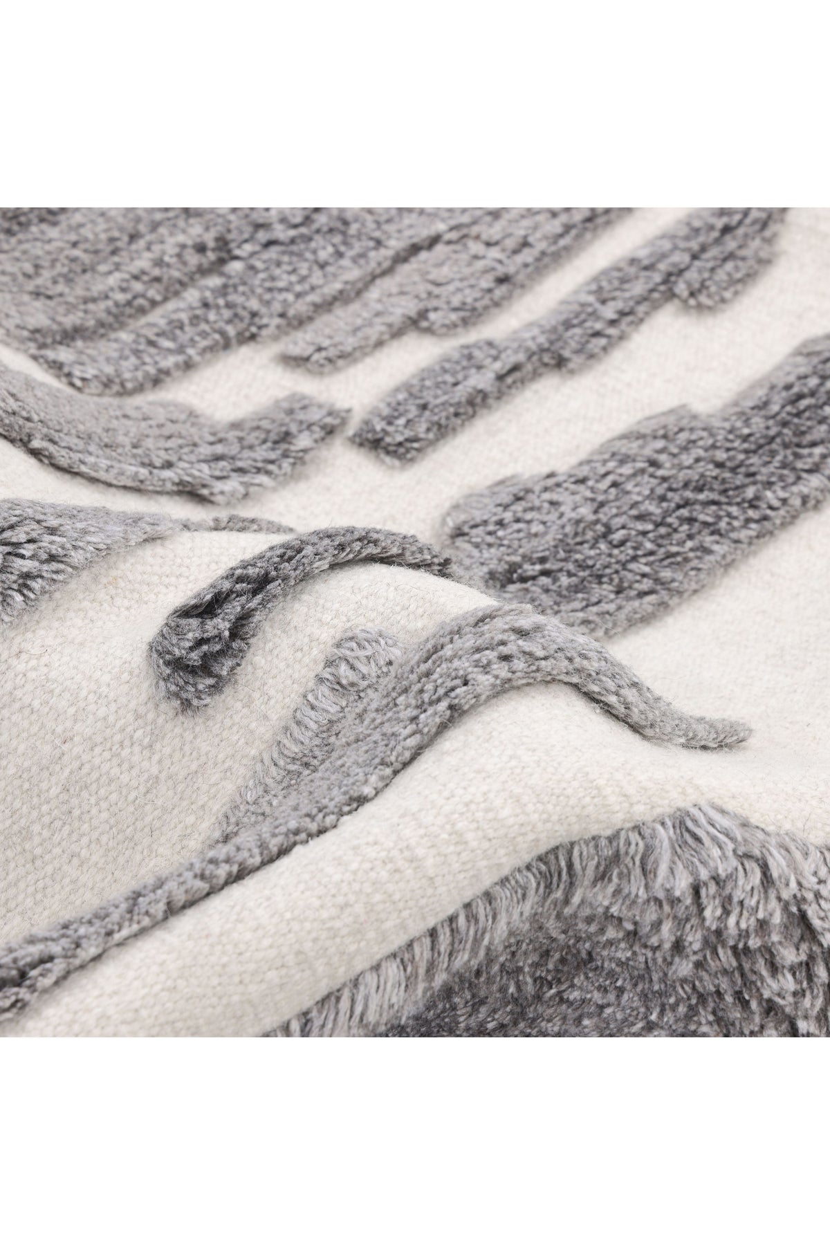 Maverick Hand Knotted Contemporary Geometric Gray Area Rug Gray