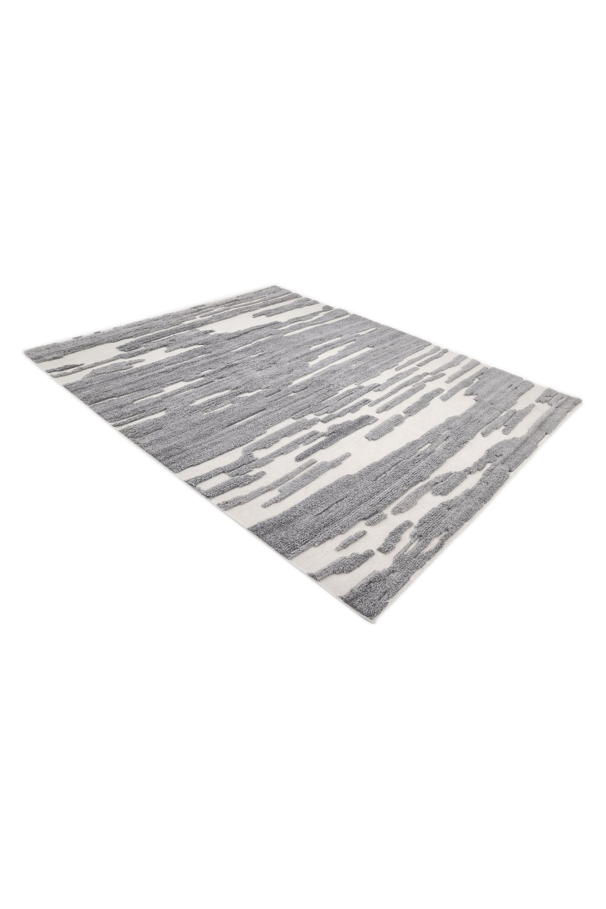 Maverick Hand Knotted Contemporary Geometric Gray Area Rug Gray