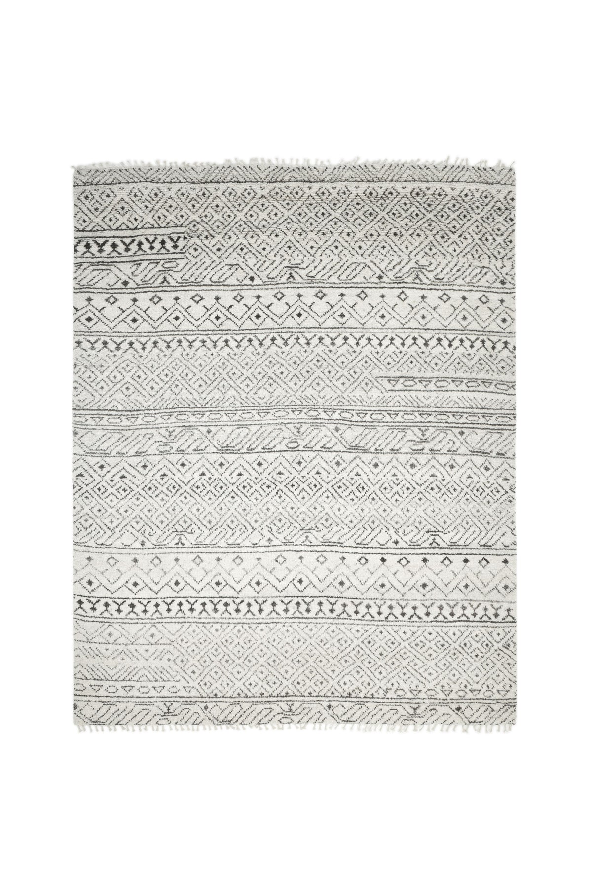 Thomas Hand Knotted Bohemian Moroccan Gray Area Rug Gray