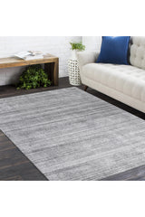 Sanam Hand-Loomed Contemporary Striped Gray Area Rug Gray