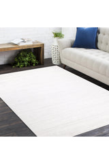 Sanam Hand-Loomed Contemporary Striped Ivory Area Rug Ivory