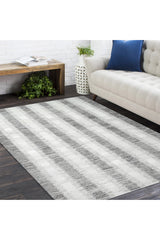 Levi Hand Woven Contemporary Striped Brown Area Rug Brown