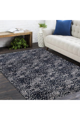 Arash Hand Knotted Contemporary Animal Black Area Rug Black