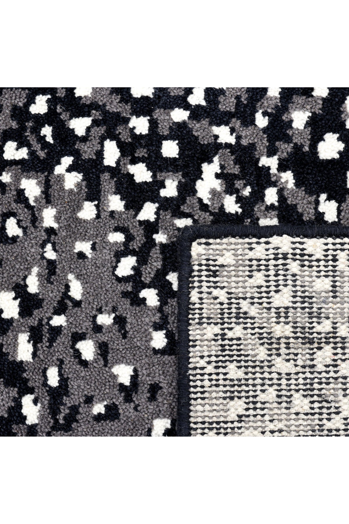 Arash Hand Knotted Contemporary Animal Black Area Rug Black