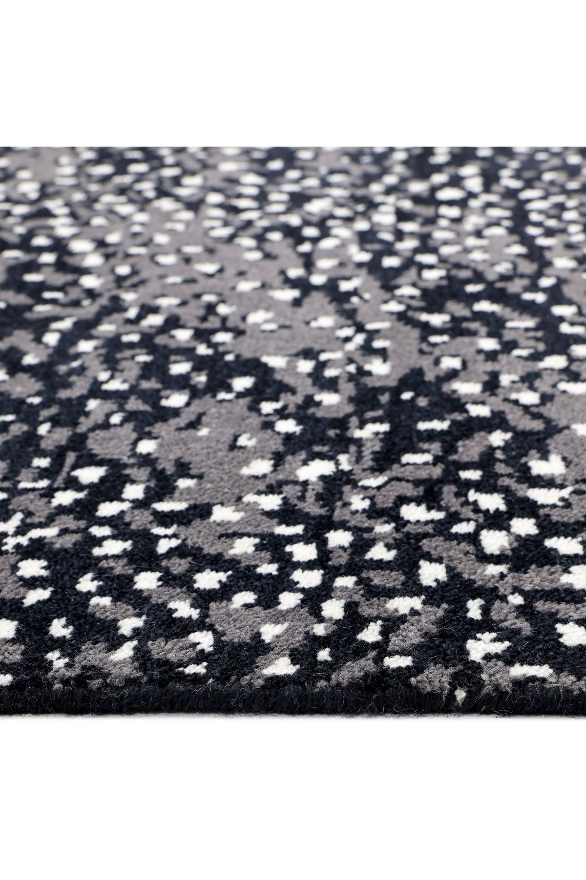 Arash Wool Hand Knotted Contemporary Area Rug Black